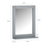 sebuyfr.comG129-SG Armoire Murale Salle de Bain avec Miroir, Format Compact, pour Salle de Bain et WC, Rangement Optimisé, Pratique – L40×P10×H49 cm, Gris Clair
