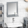 sebuyfr.comG129-SG Armoire Murale Salle de Bain avec Miroir, Format Compact, pour Salle de Bain et WC, Rangement Optimisé, Pratique – L40×P10×H49 cm, Gris Clair