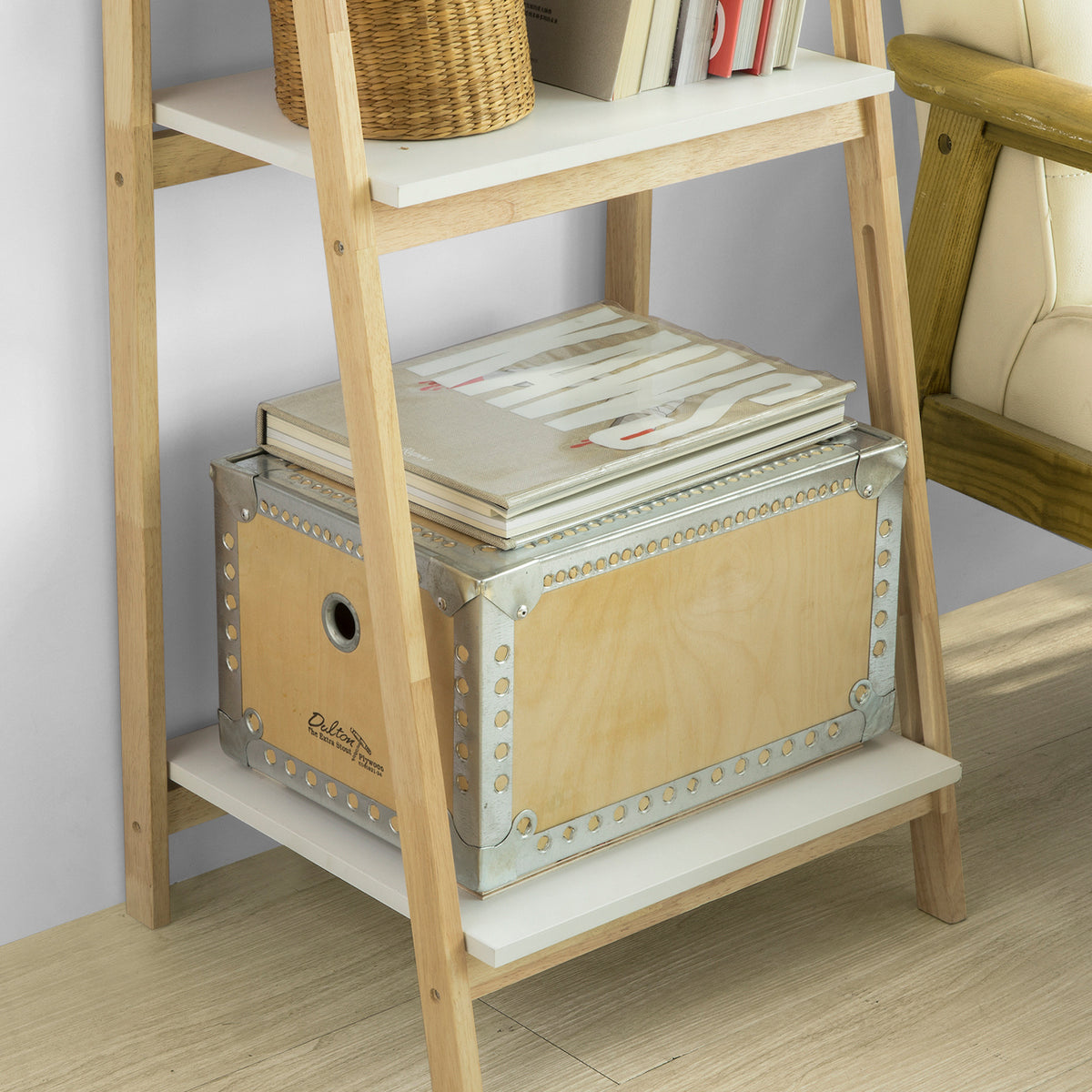 sebuyfr.comG162-N Étagère Pliable Style échelle Étagère pour Salle de Bain, Bureau, Salon, etc. avec 4 Niveaux de Rangement