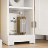 sebuyfr.comG177-II-W Meuble Salle de Bain 20 cm de Largeur sur Pied avec Support Papier et Porte - Petit Meuble WC Rangement Gain de Place Blanc
