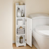 sebuyfr.comG177-II-W Meuble Salle de Bain 20 cm de Largeur sur Pied avec Support Papier et Porte - Petit Meuble WC Rangement Gain de Place Blanc