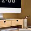 sebuyfr.comG198-N Support d'écran d'ordinateur de Support de Moniteur de bambou avec 2 Tiroirs