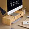 sebuyfr.comG198-N Support d'écran d'ordinateur de Support de Moniteur de bambou avec 2 Tiroirs