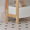 sebuyfr.comG226-WN Tour de rangement salle de bain 20 cm avec 3 paniers – Blanc et bois