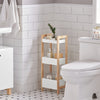 sebuyfr.comG226-WN Tour de rangement salle de bain 20 cm avec 3 paniers – Blanc et bois