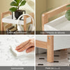 sebuyfr.comG226-WN Tour de rangement salle de bain 20 cm avec 3 paniers – Blanc et bois