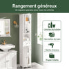 sebuyfr.comG236-W Colonne de Salle de Bain – 32 cm, 2 Portes Persiennes, Tiroir et Niche, Blanc