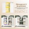 sebuyfr.comG237-II-W Meuble Sous Vasque 60 cm avec Porte à Lamelles – Étagère Réglable, Blanc