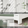 sebuyfr.comG237-II-W Meuble Sous Vasque 60 cm avec Porte à Lamelles – Étagère Réglable, Blanc
