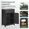sebuyfr.comG238-DG Meuble Bas Salle de Bain avec Étagère Réglable, 1 Tiroir et 2 Portes, pour Salle de Bain et WC, Rangement Optimisé – L60×P35×H87 cm, Gris Foncé