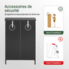 sebuyfr.comG238-DG Meuble Bas Salle de Bain avec Étagère Réglable, 1 Tiroir et 2 Portes, pour Salle de Bain et WC, Rangement Optimisé – L60×P35×H87 cm, Gris Foncé