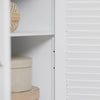 sebuyfr.comG238-W Meuble de Salle de Bain avec 2 Portes Persiennes – 1 Tiroir, Étagère Réglable, 60×35×87 cm, Blanc