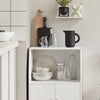 sebuyfr.comG241-W Meuble de Rangement à Roulettes avec Portes et Étagère Réglable – Blanc