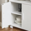 sebuyfr.comG241-W Meuble de Rangement à Roulettes avec Portes et Étagère Réglable – Blanc