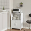 sebuyfr.comG241-W Meuble de Rangement à Roulettes avec Portes et Étagère Réglable – Blanc