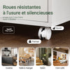 sebuyfr.comG241-W Meuble de Rangement à Roulettes avec Portes et Étagère Réglable – Blanc