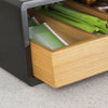 sebuyfr.comG280-SCH Boîte à Thé avec Tiroir, Format Compact, Rangement Optimisé, Design Fonctionnel, Usage Quotidien, Pratique – L31×P30×H10 cm, Bambou, Noir