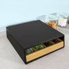 sebuyfr.comG280-SCH Boîte à Thé avec Tiroir, Format Compact, Rangement Optimisé, Design Fonctionnel, Usage Quotidien, Pratique – L31×P30×H10 cm, Bambou, Noir