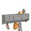 sebuyfr.comG282-HG Porte Manteau Mural avec 5 Crochets et 3 Paniers - Porte Manteau Mural Bois, Meuble Entrée avec Étagère - Pen