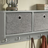 sebuyfr.comG282-HG Porte-Manteau Mural avec 5 Crochets et 3 Paniers, pour Entrée et Couloir, Design Fonctionnel, Usage Quotidien – L100×P20×H30 cm, Bois, Gris