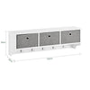 sebuyfr.comG282-W Porte-Manteau Mural avec 5 Crochets et 3 Paniers, pour Entrée et Couloir, Design Fonctionnel, Usage Quotidien – L100×P20×H30 cm, Bois, Blanc