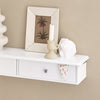 sebuyfr.comG43-W Etagere Murale avec 2 Tiroirs - Étagère Flottante Moderne pour Entrée, Salon, Cuisine & Chambre - Blanc 64x15x10cm