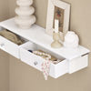 sebuyfr.comG43-W Etagere Murale avec 2 Tiroirs - Étagère Flottante Moderne pour Entrée, Salon, Cuisine & Chambre - Blanc 64x15x10cm
