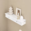 sebuyfr.comG43-W Etagere Murale avec 2 Tiroirs - Étagère Flottante Moderne pour Entrée, Salon, Cuisine & Chambre - Blanc 64x15x10cm