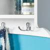 sebuyfr.comG48-L-W Portemanteau Étagère Murale Porte-Manteau Salle de Bain Meuble d’Entrée avec 4 Compartiments de Rangement Et 5 Crochets Blanc