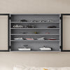 SoBuy FSB113-DG Vitrine Murale Suspendue avec Portes en Verre – Étagère Murale 5 Compartiments pour Collection, Finition Mélaminée Gris – 80×12,2×60 cm, Charge 10 kg