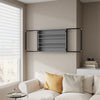 SoBuy FSB113-DG Vitrine Murale Suspendue avec Portes en Verre – Étagère Murale 5 Compartiments pour Collection, Finition Mélaminée Gris – 80×12,2×60 cm, Charge 10 kg