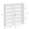SoBuy FSB113-H-W Armoire Murale 2 Portes avec Porte Vitrée – Meuble Rangement Mural 5 Étagères Réglables, Étagère Suspendue Fine pour Salle de Bain, WC et Chambre – 80×12×80 cm, Charge 12 kg