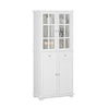 SoBuy FSB76-W Buffet Haut, Buffet de Cuisine, Armoire de Rangement, Meuble Vitrine