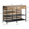 SoBuy FSB85-PF Buffet de Cuisine Style Industriel – 120 cm, 2 Tiroirs et Range-Bouteilles, Marron