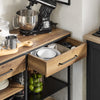 SoBuy FSB85-PF Buffet de Cuisine Style Industriel – 120 cm, 2 Tiroirs et Range-Bouteilles, Marron