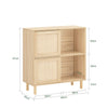 SoBuy FSB87-N Buffet à Portes Coulissantes en Bambou – 4 Compartiments, 80 × 35 × 87 cm, Naturel