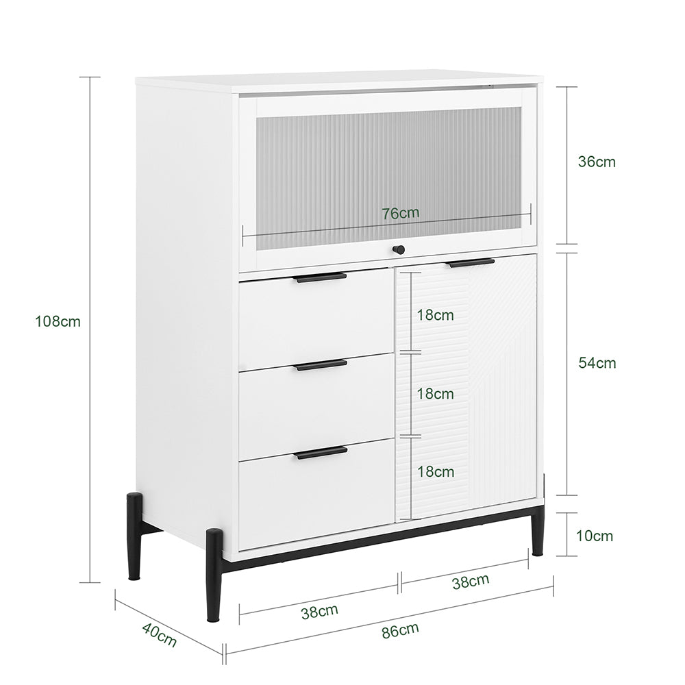 SoBuy FSB94-W Meuble Chaussures, Meuble Entrée, Commode, Armoire de Rangement