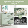 SoBuy FSR100-GR Meuble à Chaussures Slim 19 cm – 4 Abattants, 8 à 12 Paires, Vert Sauge
