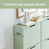 SoBuy FSR100-GR Meuble à Chaussures Slim 19 cm – 4 Abattants, 8 à 12 Paires, Vert Sauge