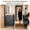SoBuy FSR100-SCH Meuble à Chaussures 4 Abattants – 19 cm de Profondeur, Jusqu'à 12 Paires, Noir Mat