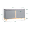 SoBuy FSR117-HG Banc à Chaussures Banc de Rangement Meuble à Chaussures d'Entrée avec Siège Rembourré et 2 Portes