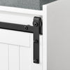 SoBuy FSR133-K-W Banc à Chaussures avec Coussin Rembourré, Porte de Grange Coulissante, 6 Compartiments Réglables, Charge 200 kg – 90x35x46 cm, Blanc