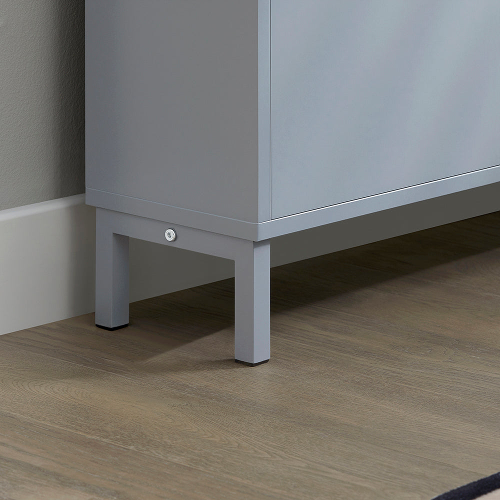 SoBuy FSR151-H-HG Armoire à Chaussures 3 Abattants Ultra-Slim 19cm, Rangement Compact pour Entrée Couloir – 50x19x129 cm, Gris