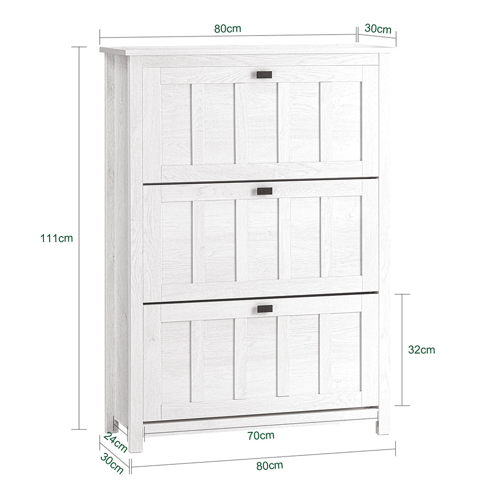 SoBuy FSR162-W Meuble à Chaussures Ultra-Slim Gain de Place – Idéal pour Entrée Étroite – Blanc