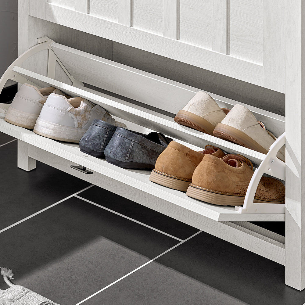 SoBuy FSR162-W Meuble à Chaussures Ultra-Slim Gain de Place – Idéal pour Entrée Étroite – Blanc