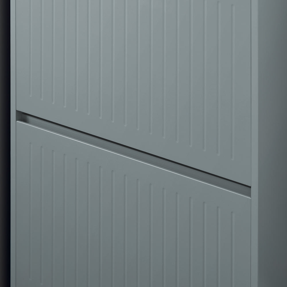 SoBuy FSR165-H-HG Meuble à Chaussures à Abattants 3 Niveaux – Rangement Discret pour Entrée – 61x26x120 cm Gris