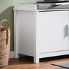 SoBuy FSR168-W Banc à Chaussures Banc de Rangement Meuble d'Entrée Meuble à Chaussures, 2 Portes Coussin Rembourré