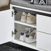 SoBuy FSR176-W Banc de Rangement, Banc à Chaussures, avec 1 Coussin Rembourré, 2 Tiroirs et 2 Portes pour Entrée