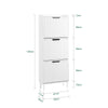 SoBuy FSR177-H-W Armoire à Chaussures 3 Abattants – 6 à 8 Paires, 19 cm de Profondeur, Anti-Basculement – 50×19×130 cm, Blanc