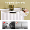 SoBuy FSR177-H-W Armoire à Chaussures 3 Abattants – 6 à 8 Paires, 19 cm de Profondeur, Anti-Basculement – 50×19×130 cm, Blanc